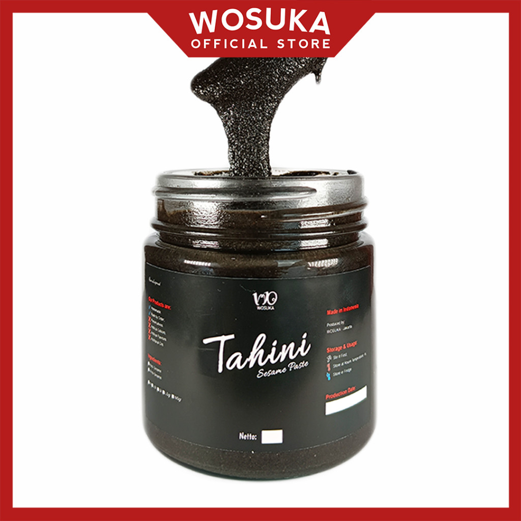 

WOSUKA Organic Black Sesame Tahini Paste Pasta Selai Oles Olesan Wijen Hitam Diet Sehat Vegan KetoMurah