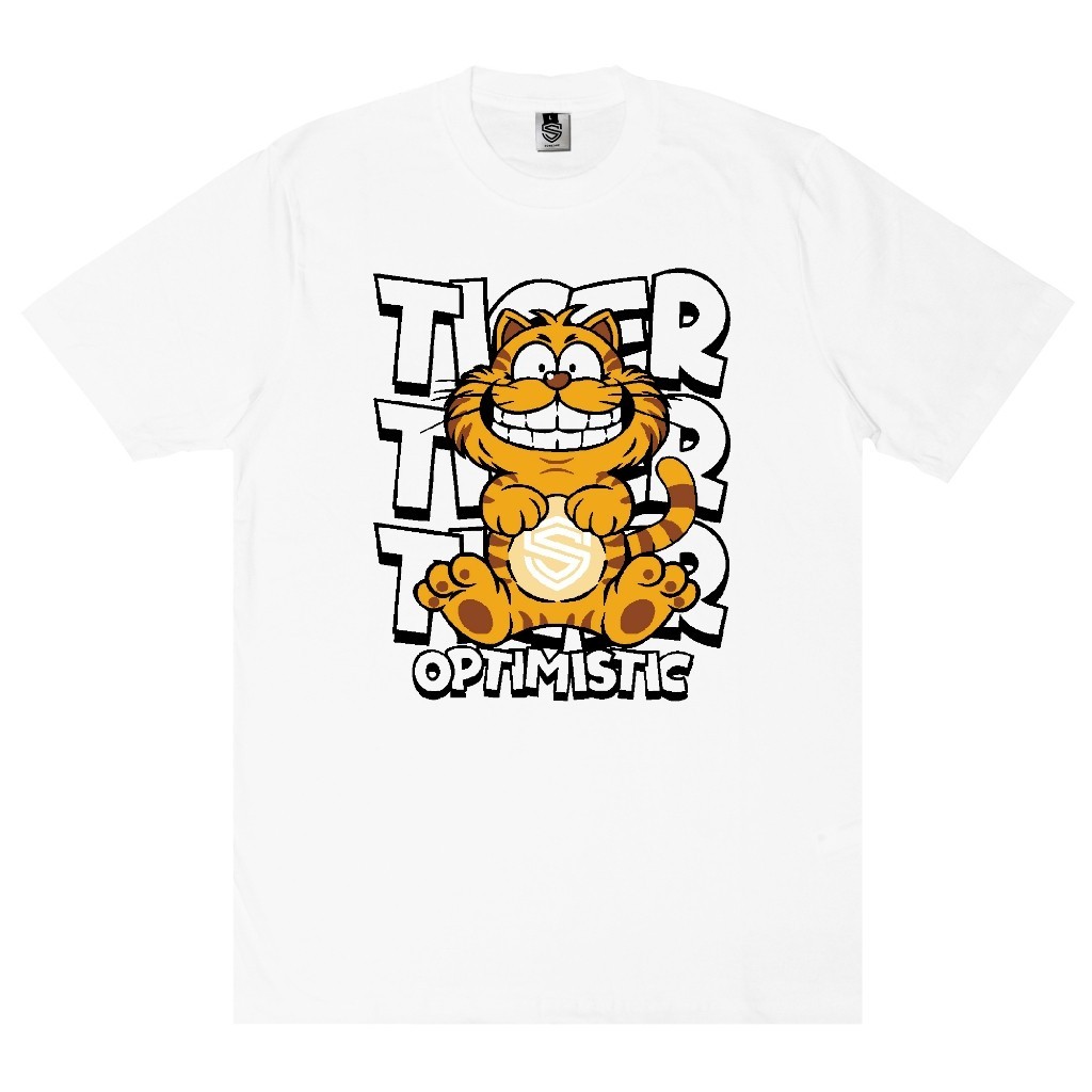 (COD) Aerostreet Someone T-Shirt 017DA Tiger Cat Putih