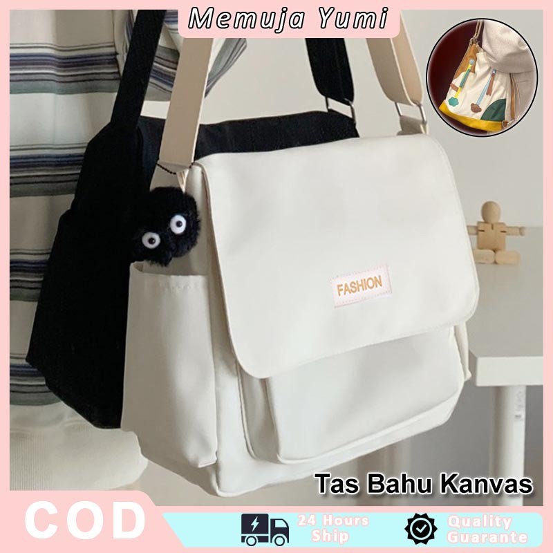 Tas Bahu Kanvas / Tas Bahu Wanita / Tas Bahu Berkapasitas Besar / Tas Bahu Kanvas Murah / Tas Bahu F
