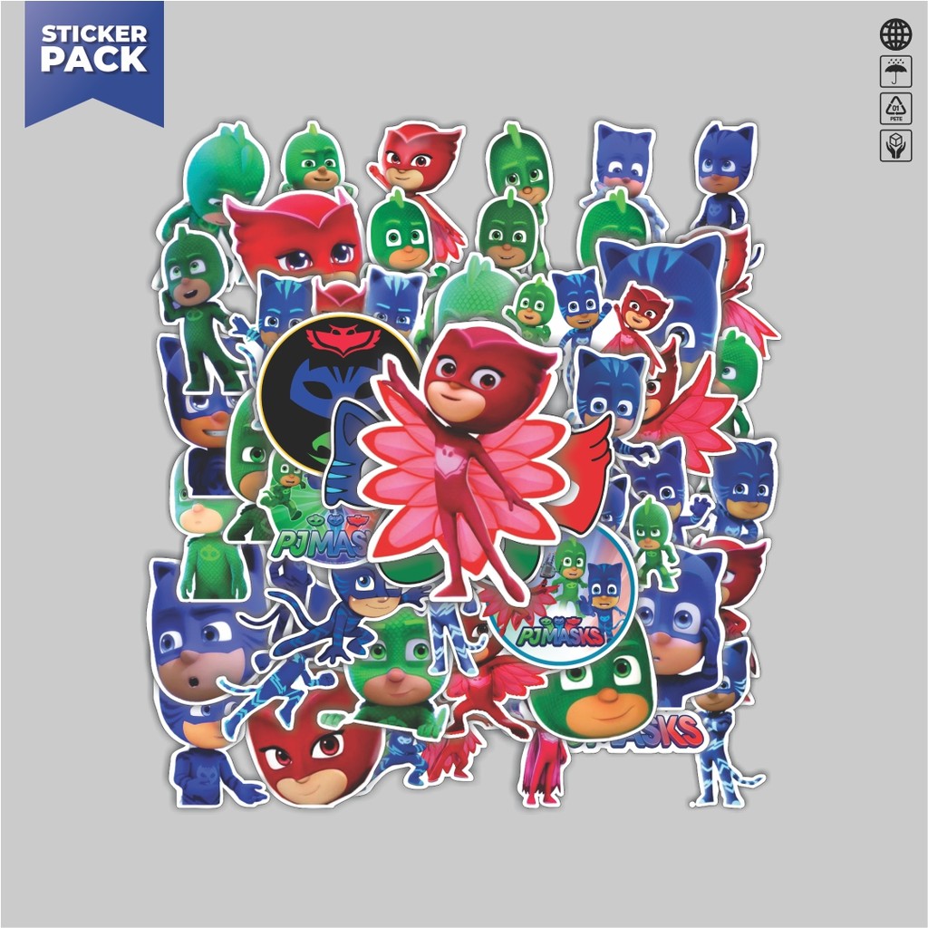 [100PCS]Stiker Pack Stiker Pj Masks Cartoon Aesthetic Vinyl Anti Air Dekorasi Sticker Laptop Buku Jo
