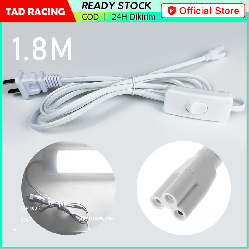 Kabel Sambungan TL LED T5 / T8 Kabel Power Lampu Plus Switch Saklar On Off Soket Fitting Konektor La