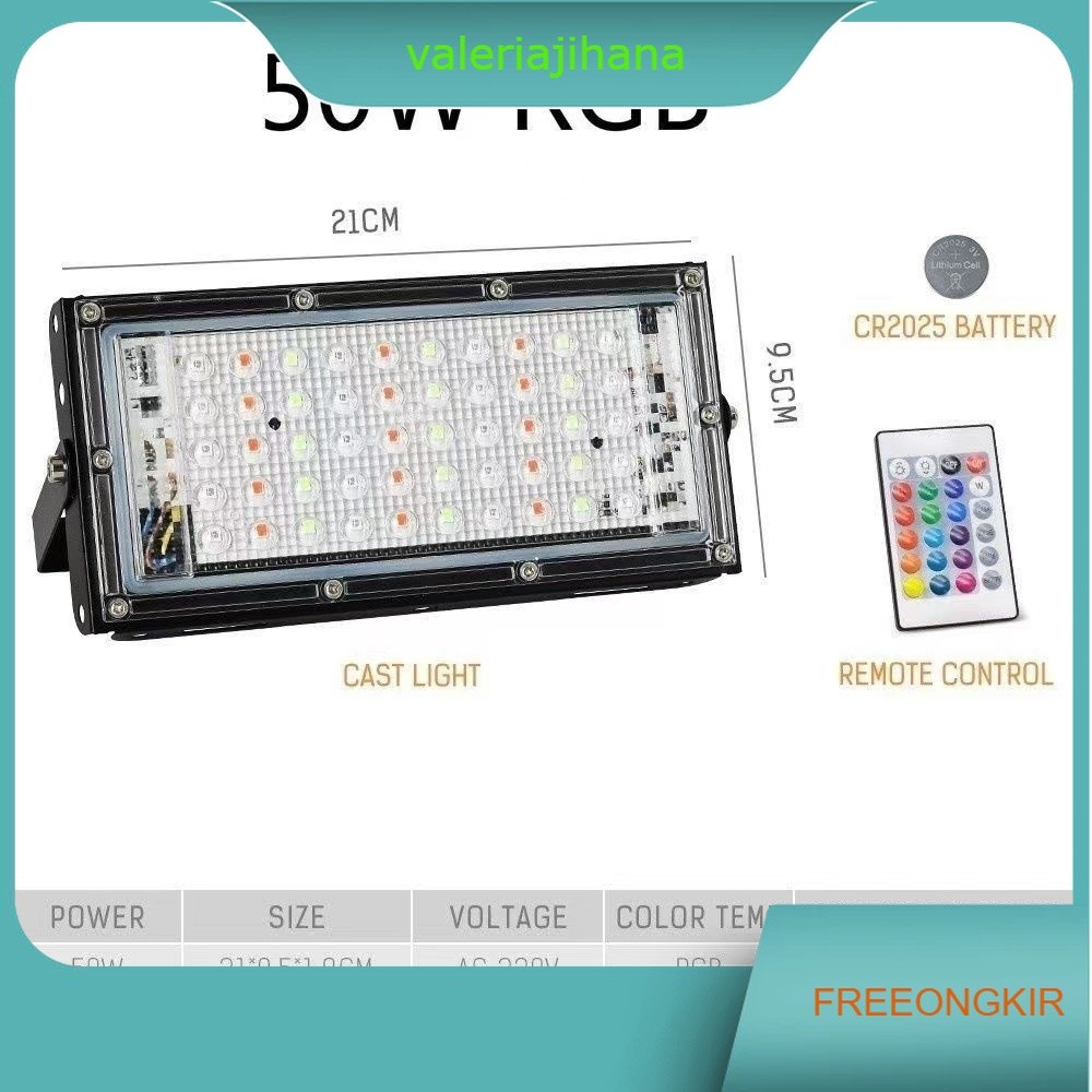 LAMPU SOROT 50W RGB MODEL TIPIS IP65 / LAMPU TEMBAK TIPIS 50 WATT RGB