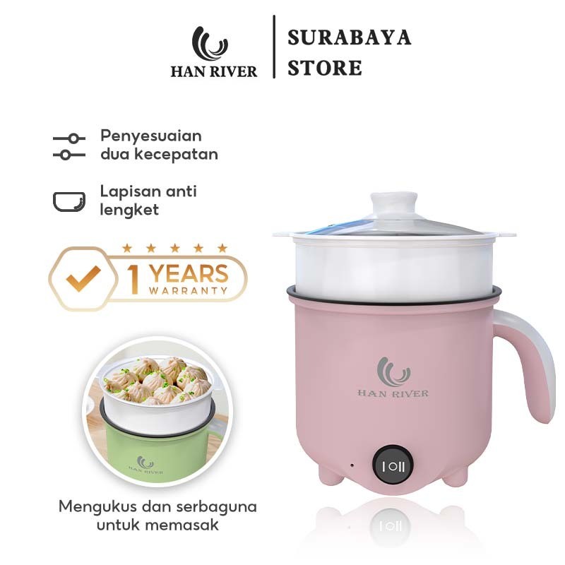 ELECTROMART HAN RIVER Panci elektrik 2 in 1/ Panci listrik Multi 1.8L 600W