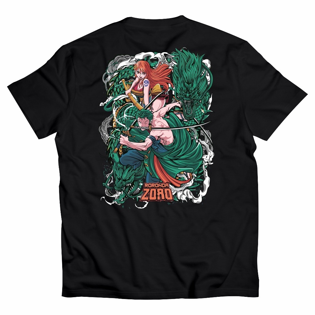 (COD) Kaos Anime ZORO X NAMI ONE PIECE 080OP - T-Shirt Anime - Kaos Anime-Soft-Premium - Kaos Unisex