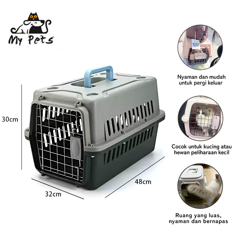Kotak Hewan Peliharaan Perjalanan ~ Kandang Kucing Perjalanan Portabel ~ Cocok Untuk Kucing Dan Hewa