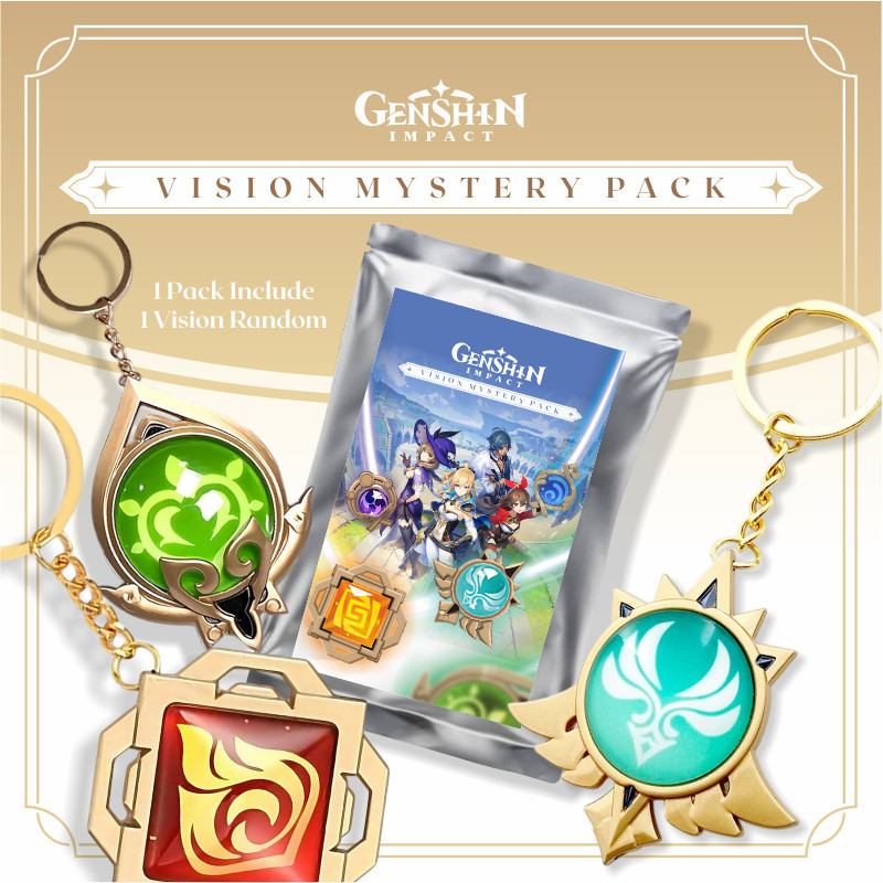 Blind Pack Vision Keychain Genshin Impact Glow in the Dark Edition Gantungan Keychain Gantungan Kunc