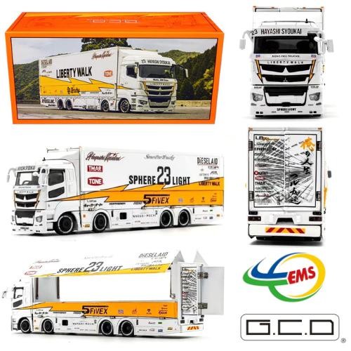 KS-073-300 - GCD 1/64 Liberty Walk LB-Trucks Mitsubishi Fuso Super Great Transporter Sphere White