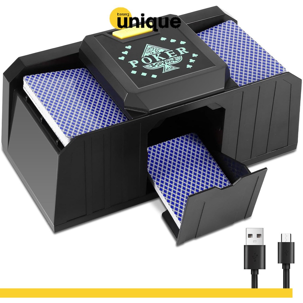 SIL Mesin Kocok Kartu Otomatis 2 Deck Shuffle Machine Bridge UNO Games Sensor Induksi - S-44