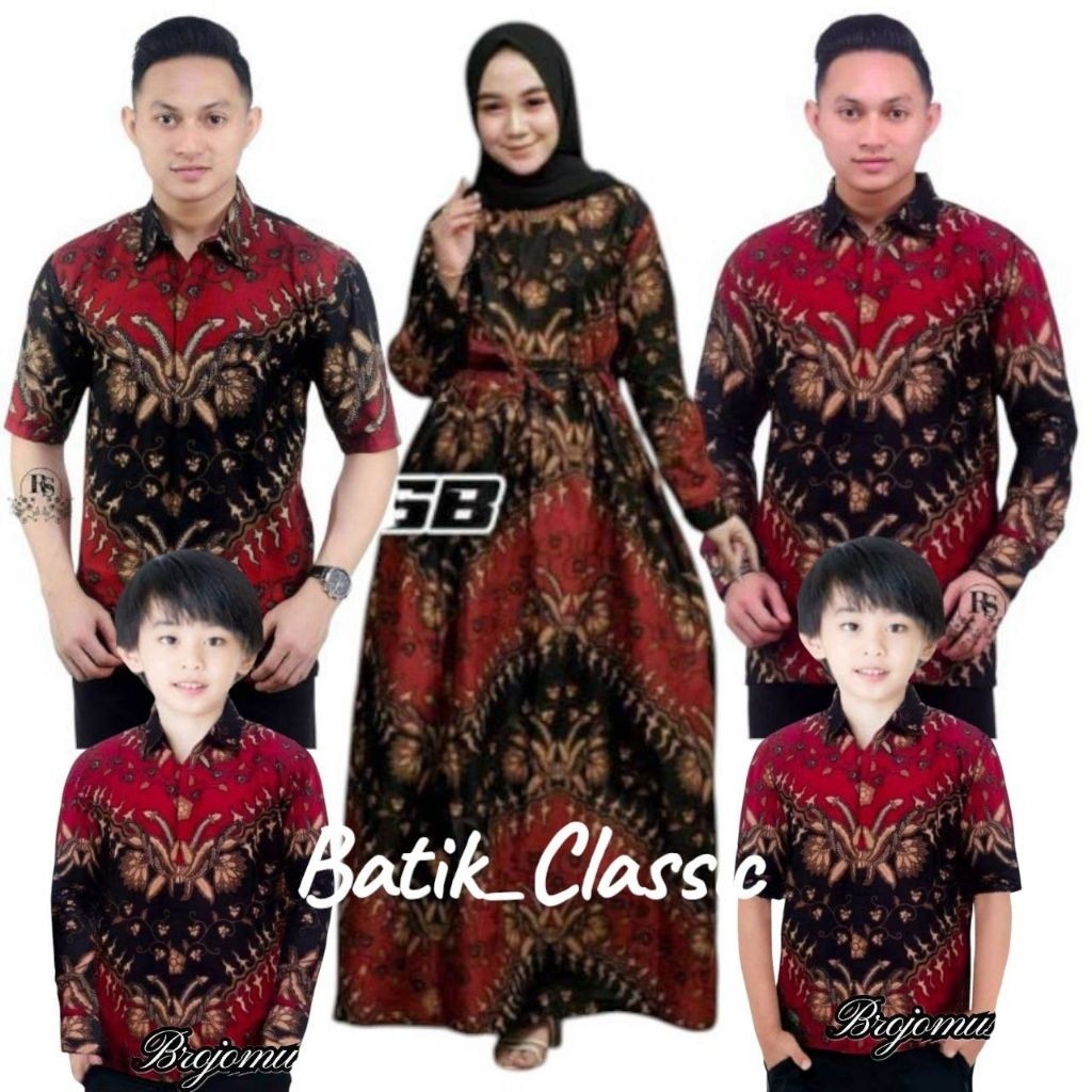 KERIS MARON || BATIK KELUARGA AYAH IBU DAN ANAK LAKI BATIK COUPLE KEMEJA GAMIS BUSUI DAN BATIK ANAK 
