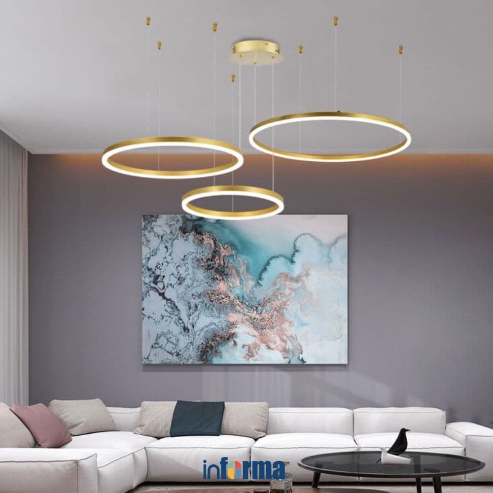 Informa Mia Lampu Gantung Hias - Gold Pendant Light Lampu Tangkai Hanging Lamp Plafon Light Lampu La