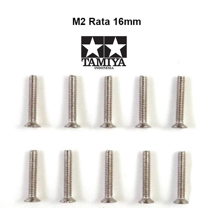 Baut Rata 16mm Screw M2 / Baut Gepeng Pipih