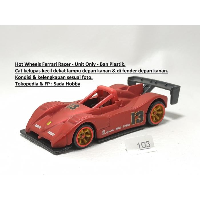 HW  Hot Wheels Hotwheels Ferrari Racer Ferrari 333 SP Merah Unit Only