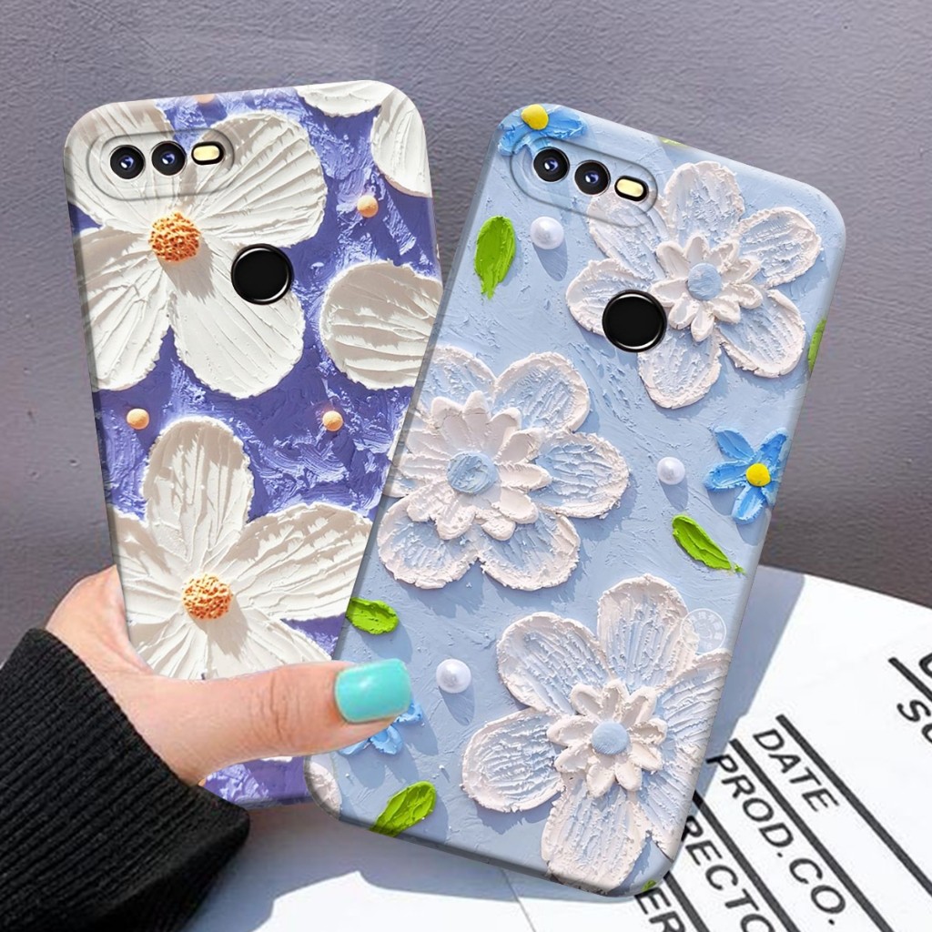 Case Oppo A5s A7 A12 A11K F9 REALME 2 PRO A3S A1K REALME C2 Motif Bunga Aesthetic Kekinian Elegan - 