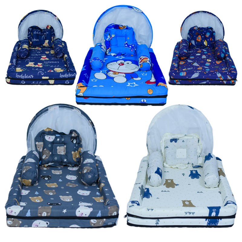 MEMELASHOP kasur bayi set kelambu perlengkapan bayi tempat tidur bayi peralatan bayi baru lahir