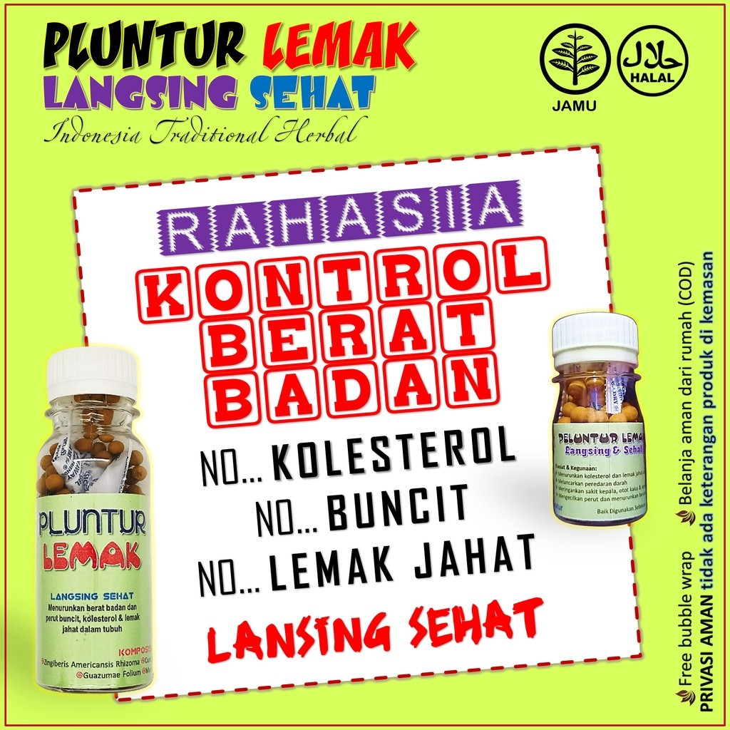 PELUNTUR LEMAK obt pil jamu diet pelansing pengurus penurun berat badan perut buncit slim slimming