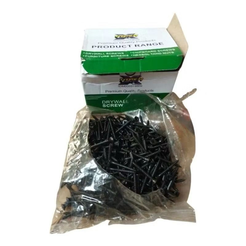 Sekrup Gypsum Baja / Baut Skrup Kayu / Drywall Screw / Skrup Hitam (1") per kotak