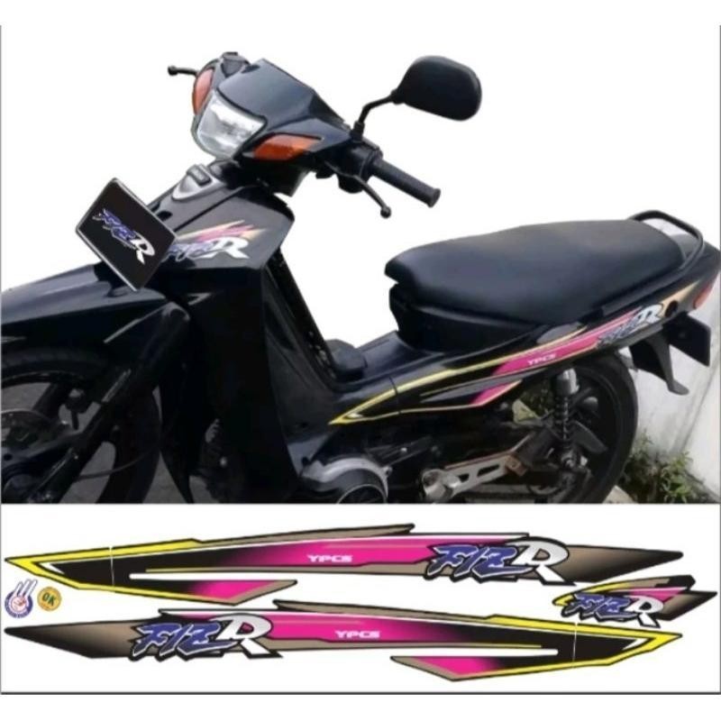 STRIPING STIKER HOLOGRAM FIZR 1997 1998 YAMAHA HITAM