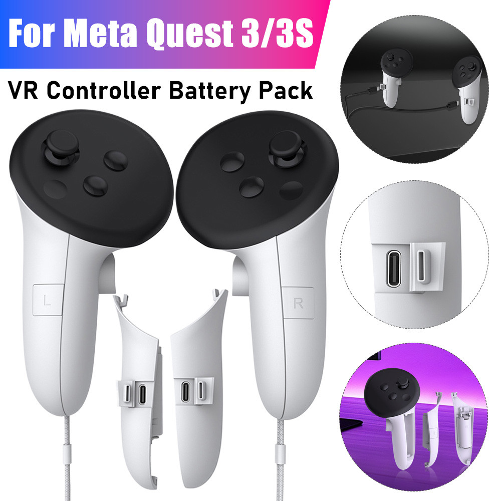 For Meta Quest 3/3S VR Controller Battery Pack for Meta Quest 3 Rechargeable Battery Cover for Meta 