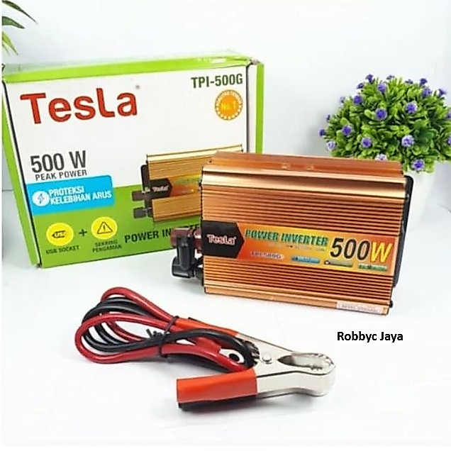 Tesla Power Inverter 200w 300w 500w DC 12V To AC 220V Pengubah Arus DC Ke AC 200 Watt 300 Watt 500 W