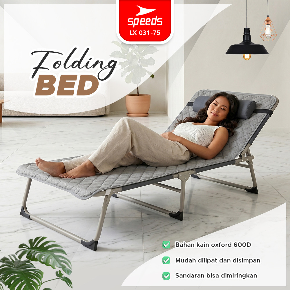 SPEEDS Kursi Malas Lipat Kursi Lipat Folding Bed Velbed Tempat Tidur Lipat Kursi Ranjang 031-75
