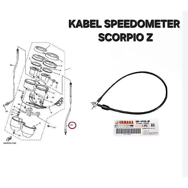 KABEL SPEEDOMETER KILOMETER SCORPIO Z 5BP-H3550-00 ORIGINAL