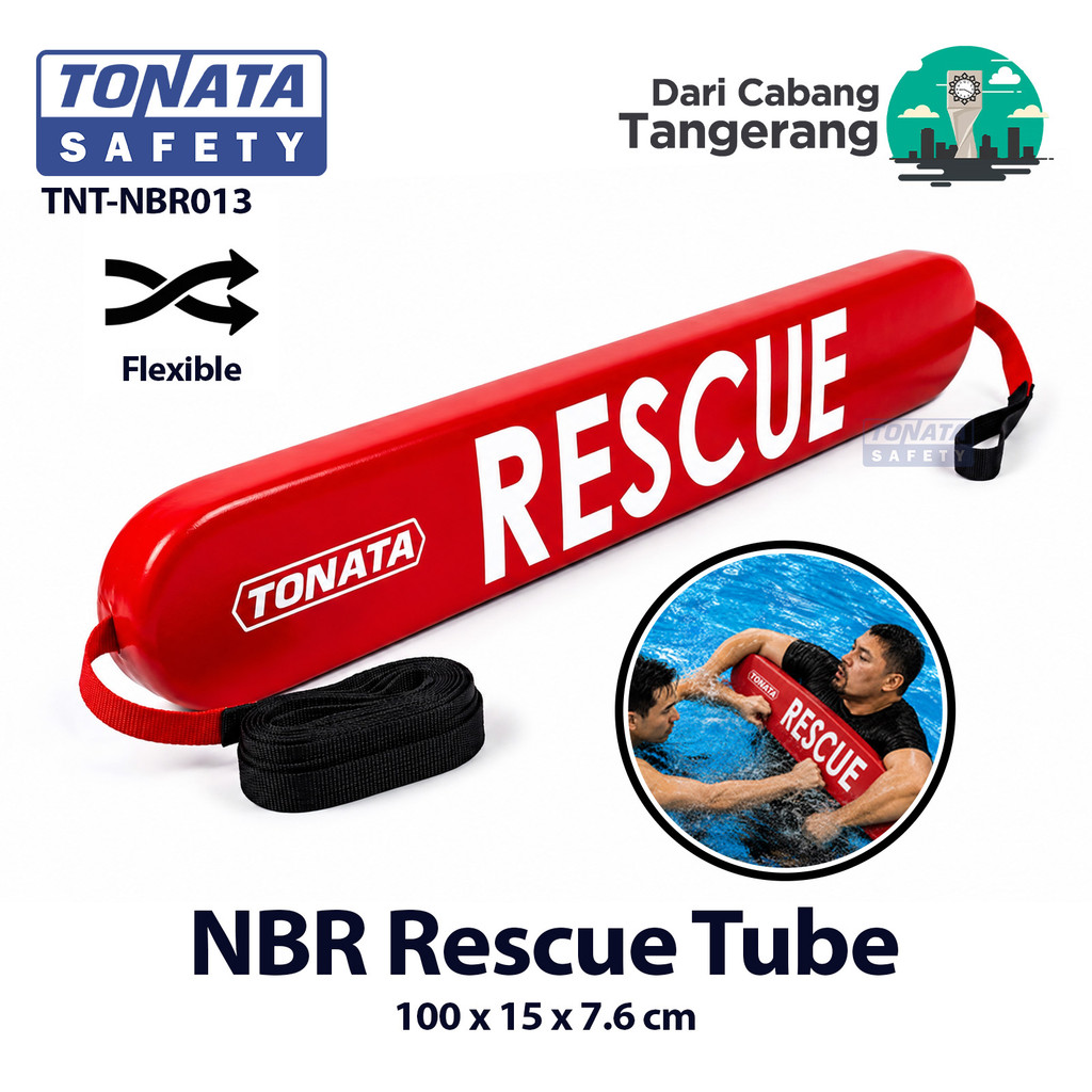 NBR Rescue Tube Tonata 100 x 15 x 7.6 cm / Pelampung Penyelamat Lifeguard / Flexible Floating Stick 