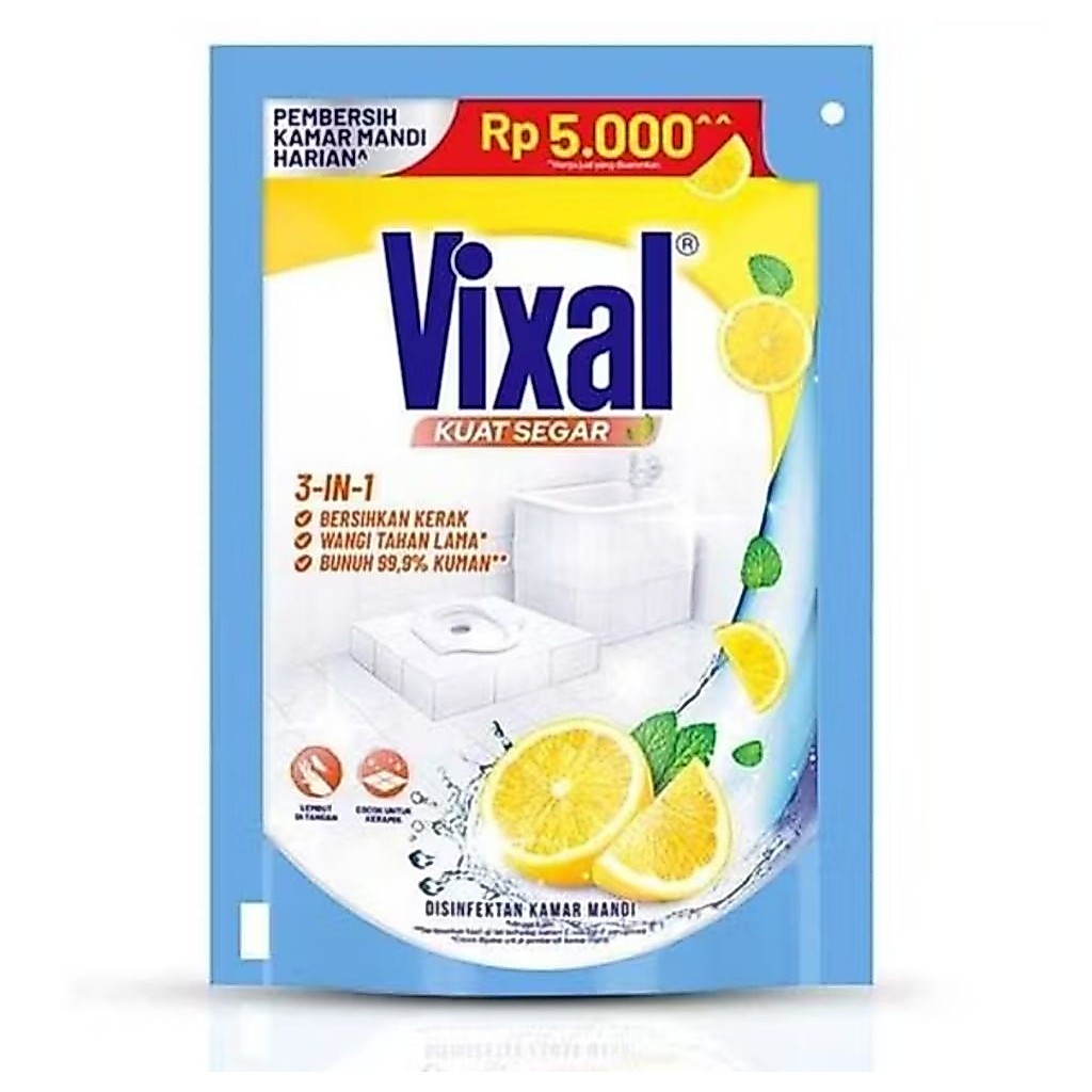 Vixal Kuat Segar Lemon Pembersih Kamar Mandi 180ml refill