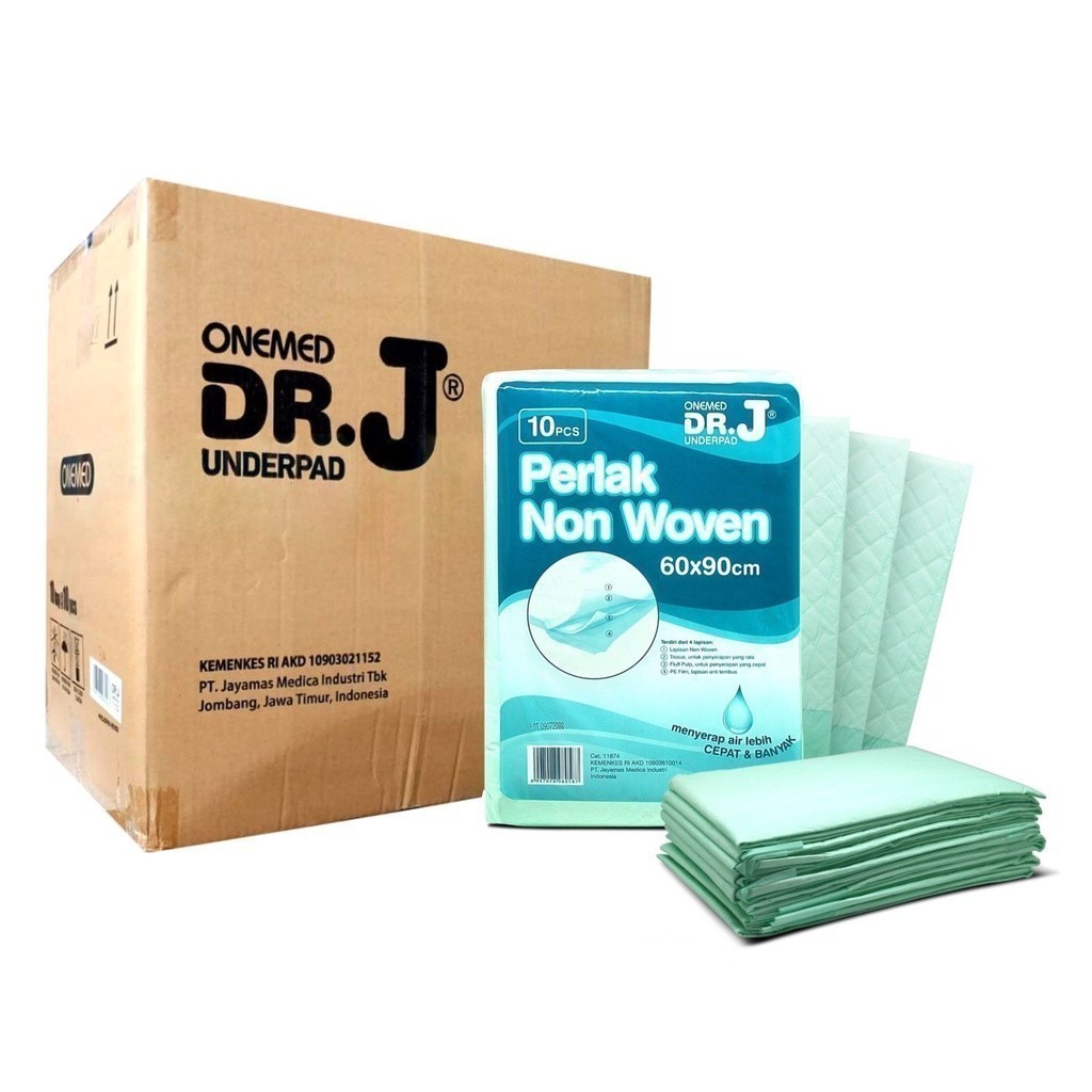Underpad 60x90 Alas Perlak Under Pad Popok Ompol Dr J Onemed Karton