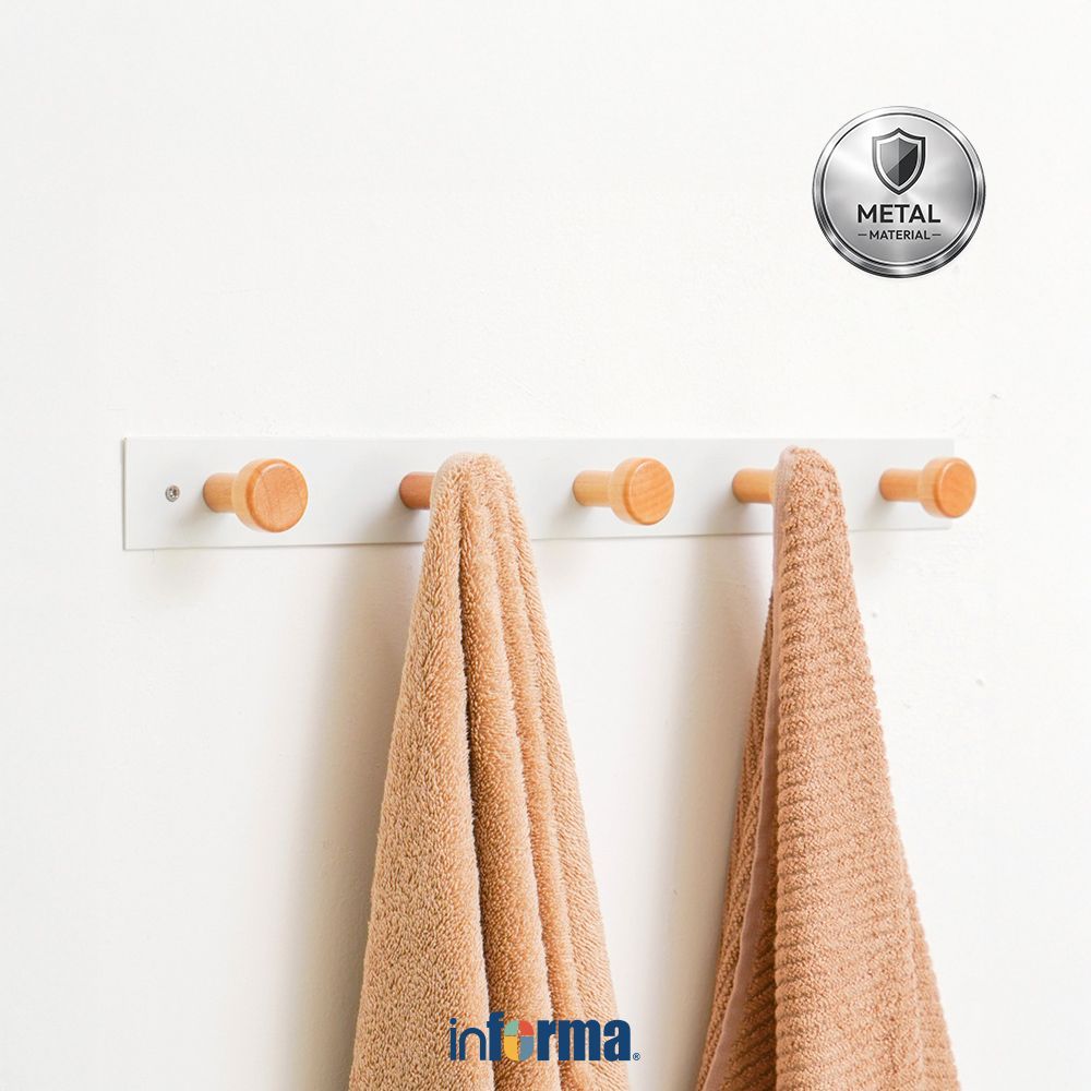Informa Gantungan Pakaian Dinding 43x5x3 cm 0780 - Putih Wall Hook Hanger Dinding Wall Organizer Gan
