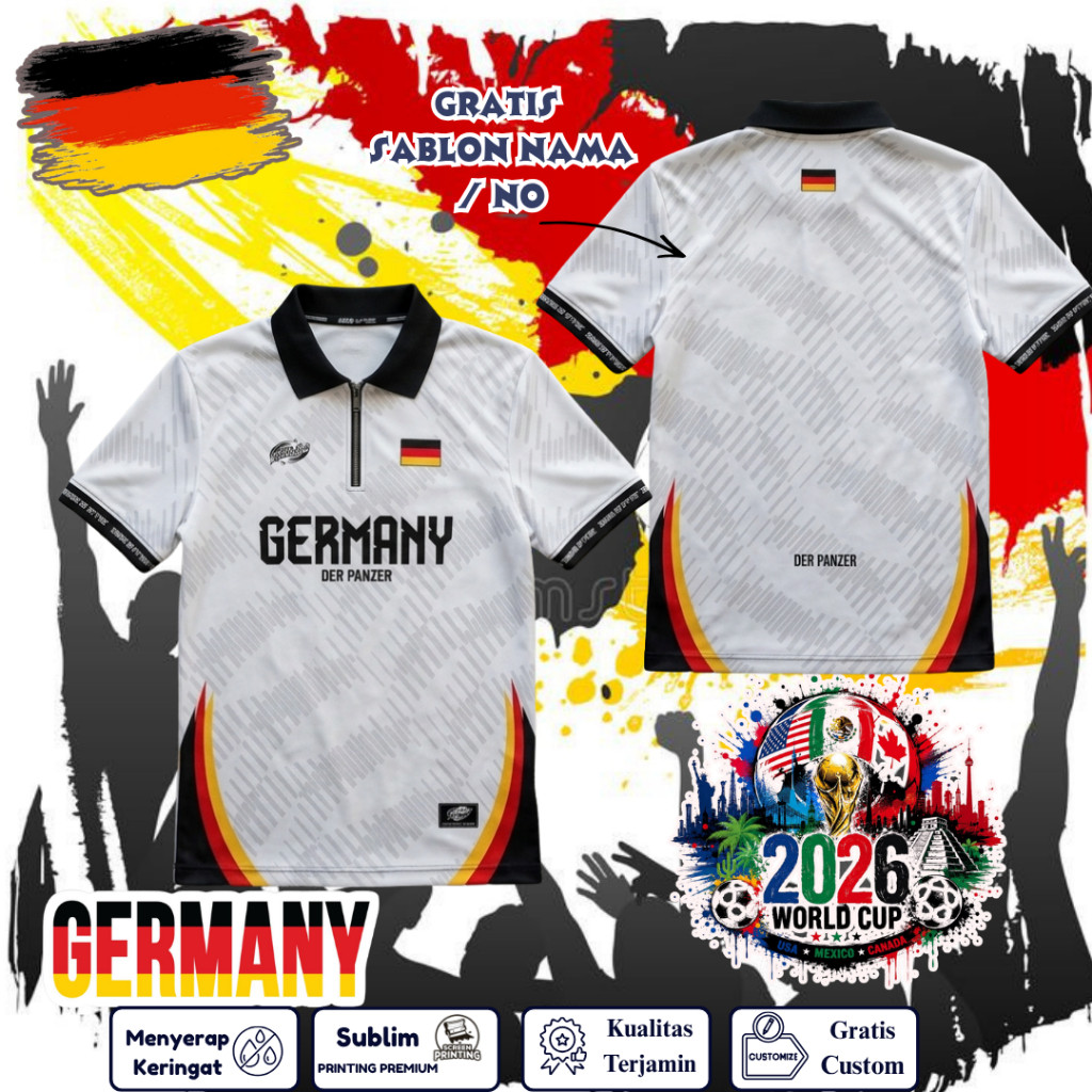 Jersey World Cup 2026 Jersey Bola Fantasy Retro Jersey Piala Dunia - Baju Bola Germany - Customeku