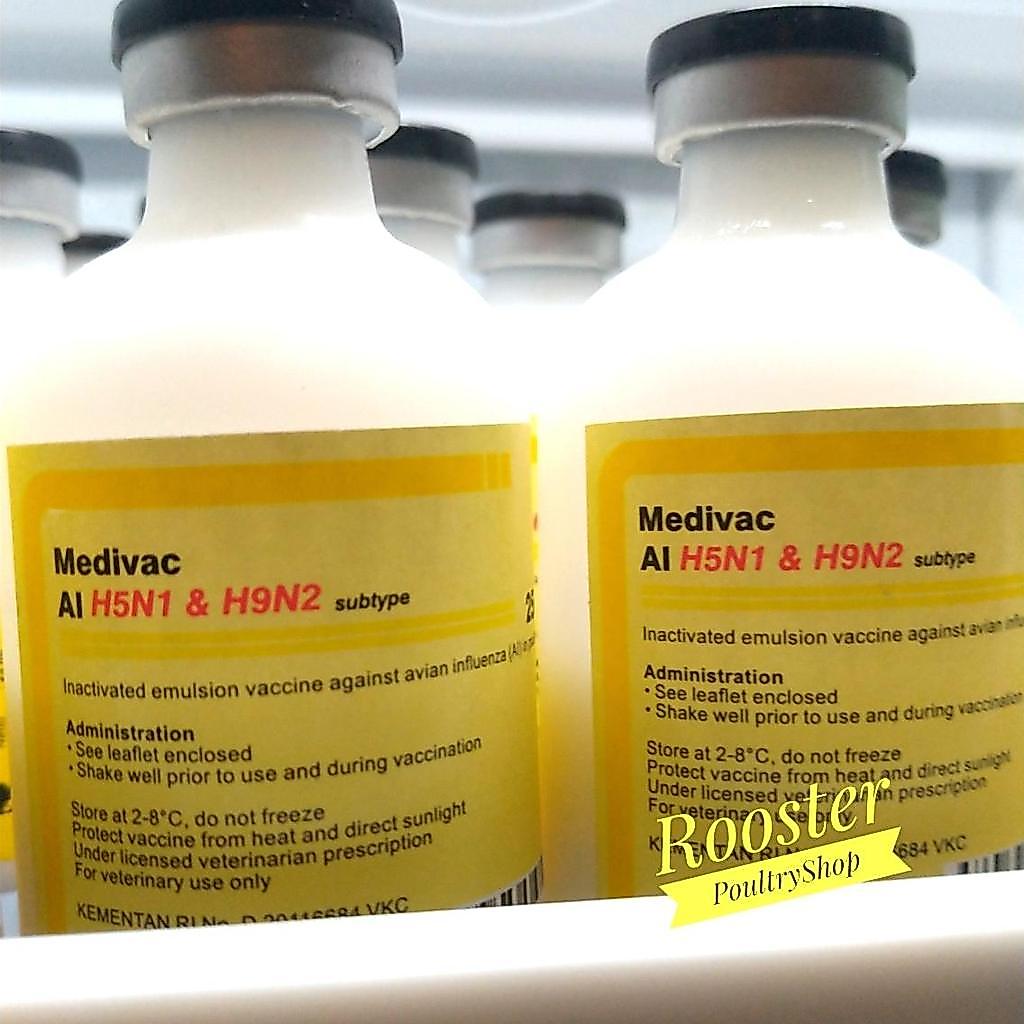 _Tukushop Medivac Vaksinasi Ayam Unggas H9N2 & Ai H5N1 25 Ml Subtype Untuk Produktivitas Optimal