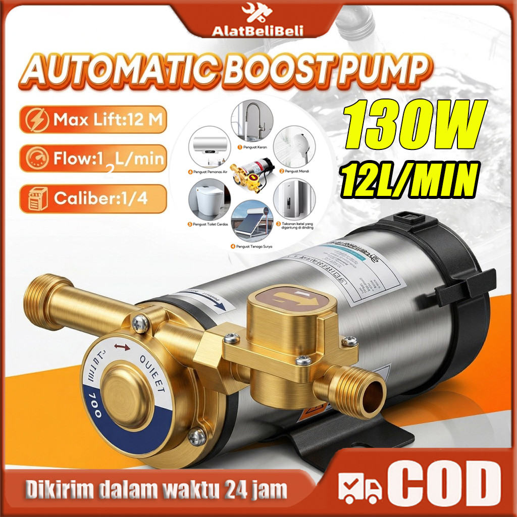 130W Pump  Pompa Pendorong Booster Pump Mesin Tekanan Pompa Otomatis Rumah Shower Water HeaterAir Bo