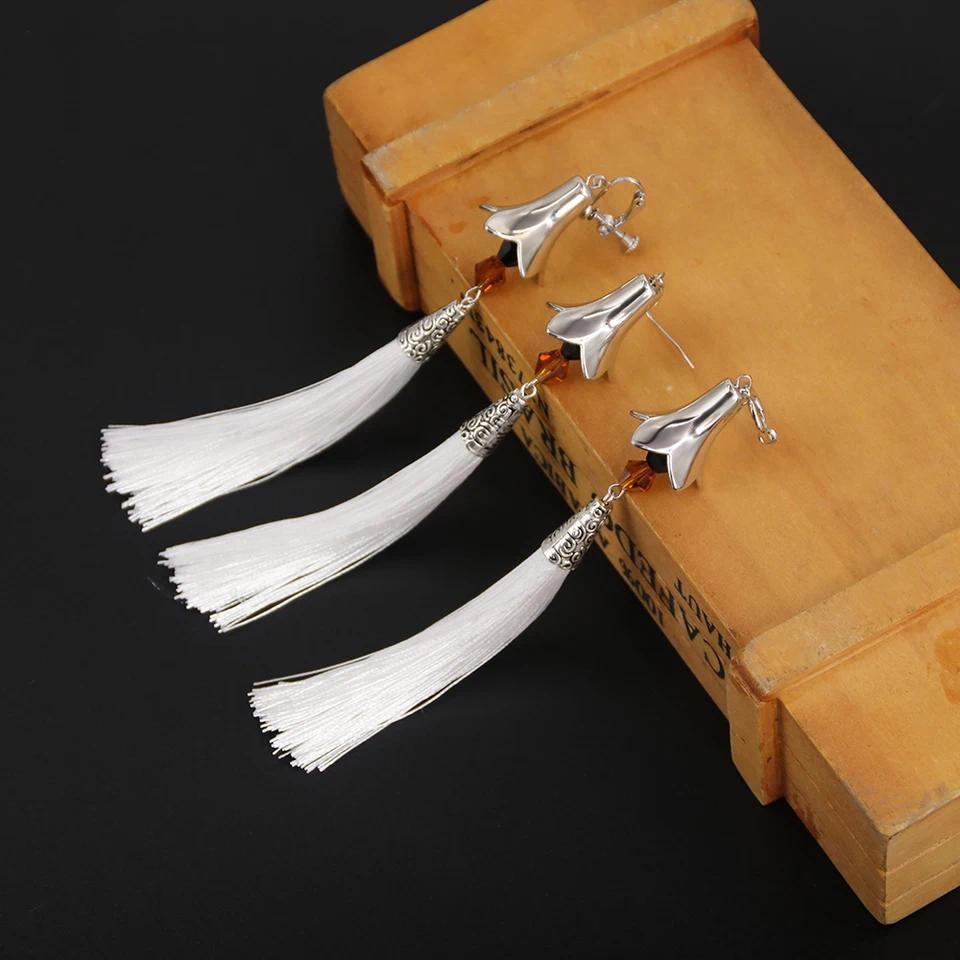 Anting Anime Genshin Impact Zhongli, Jepit Telinga Rumbai Panjang Tartaglia, Anting untuk Wanita Pri