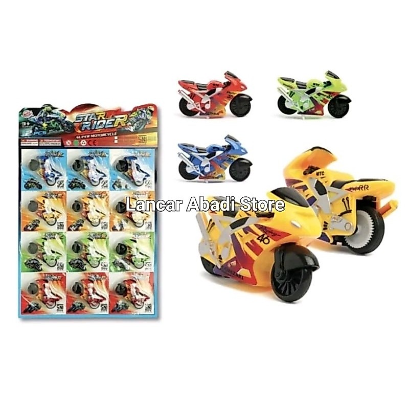 Mainan motor GP / motor spin go 4 warna ukuran medium
