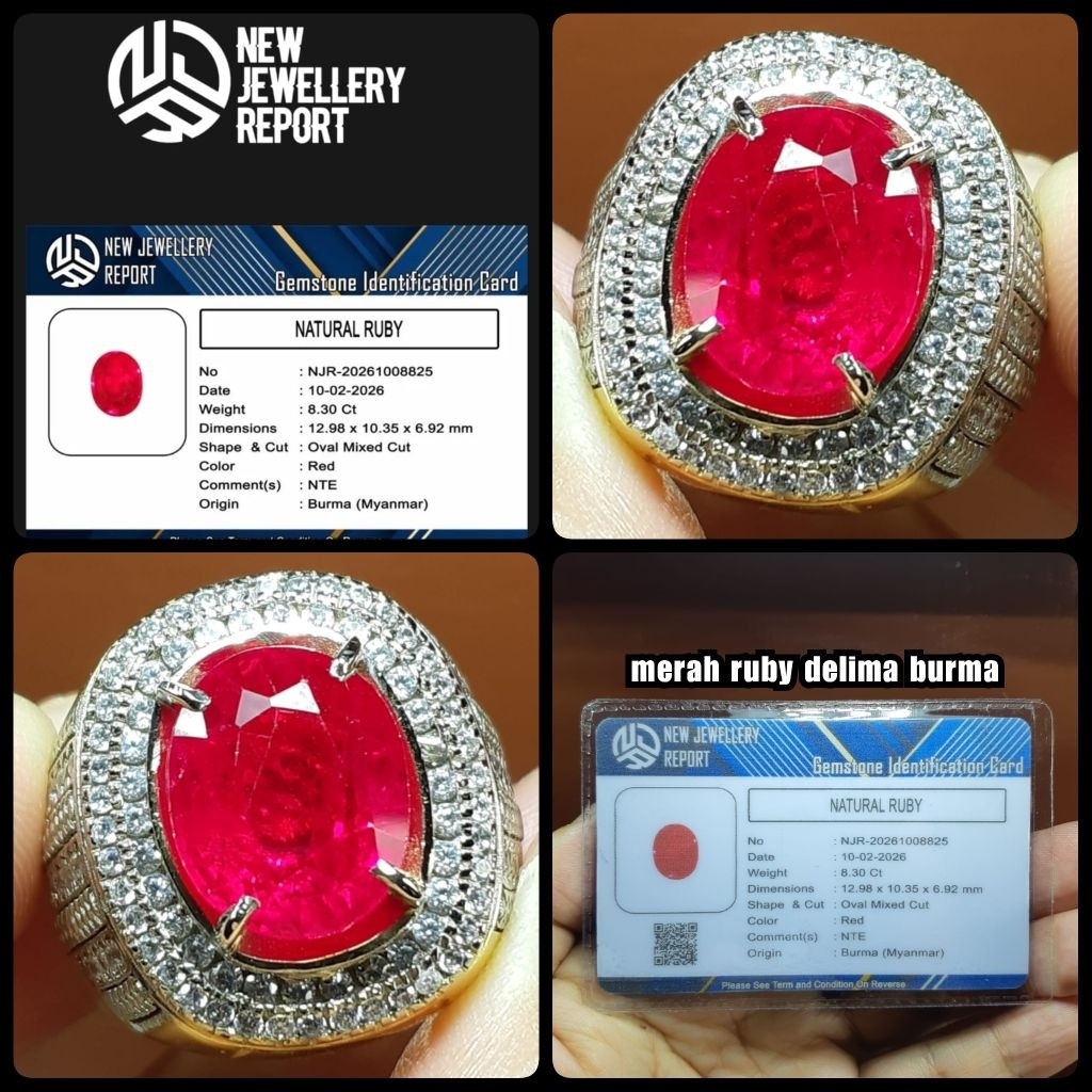 batu permata ruby burma asli myanmar NTE + memo lab ya