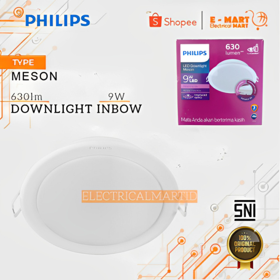 PHILIPS Downlight Meson 9W 59449 Bulat IB Downlight Tanam 9watt SATUAN