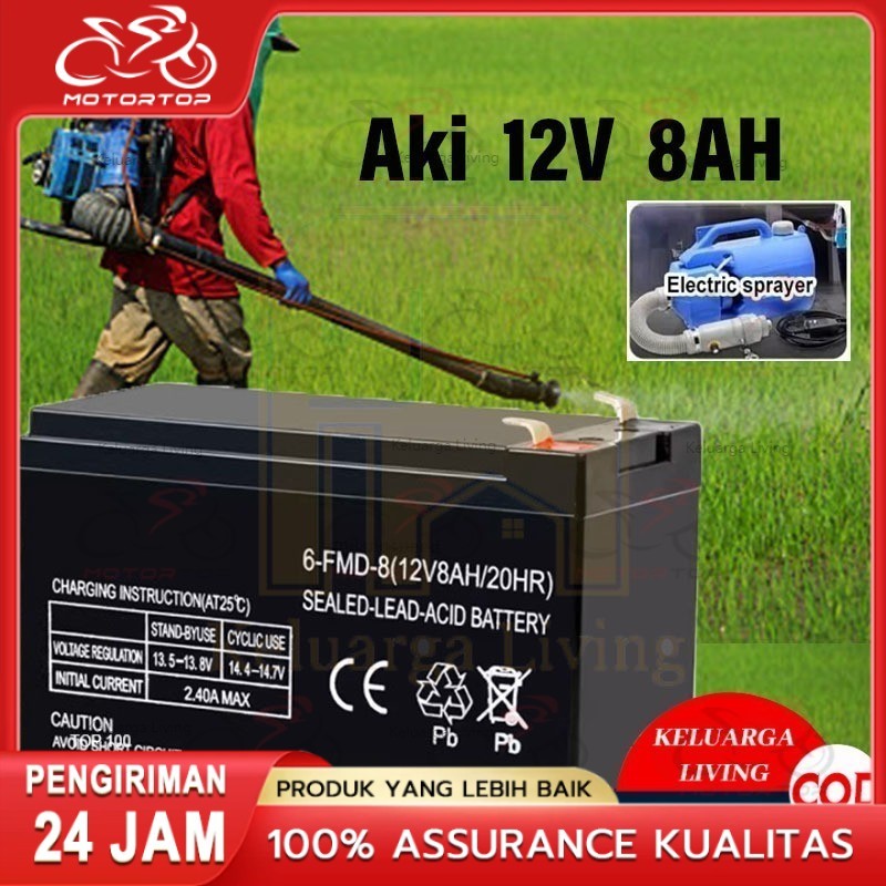 Aki Sprayer Aki Kering 12 Volt 8AH Garansi/Aki 12V 8AH Aki Sepeda Listrik/Aki Sepeda Listrik Selis M