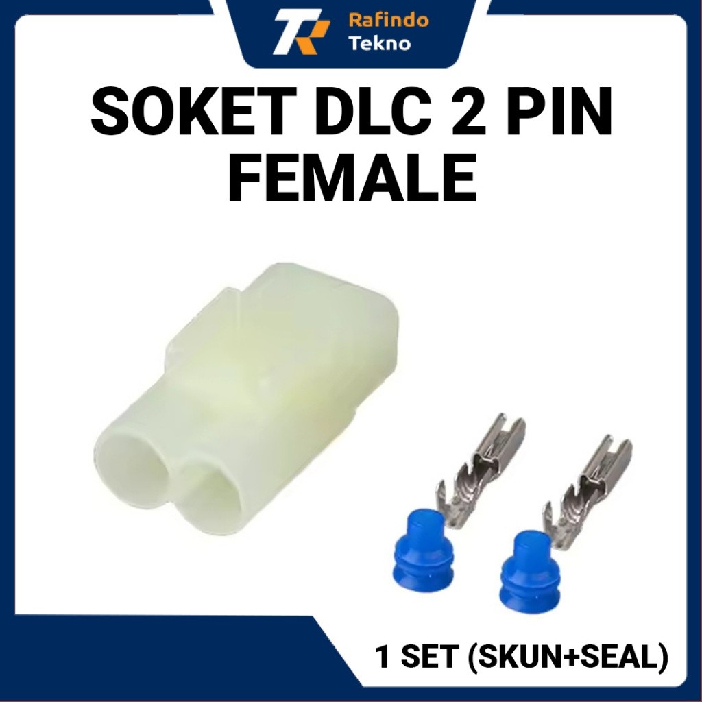 Soket DLC 2 Pin Female Putih 1 Set - Soket DLC Honda ADV PCX Waterproof