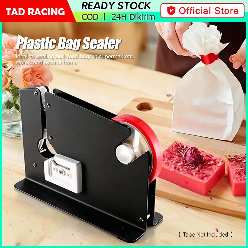 Bag Sealer with cutter / Alat Ikat Plastik Buah & Sayur / Dispenser Selotip Buah / Lakban Praktis Ba