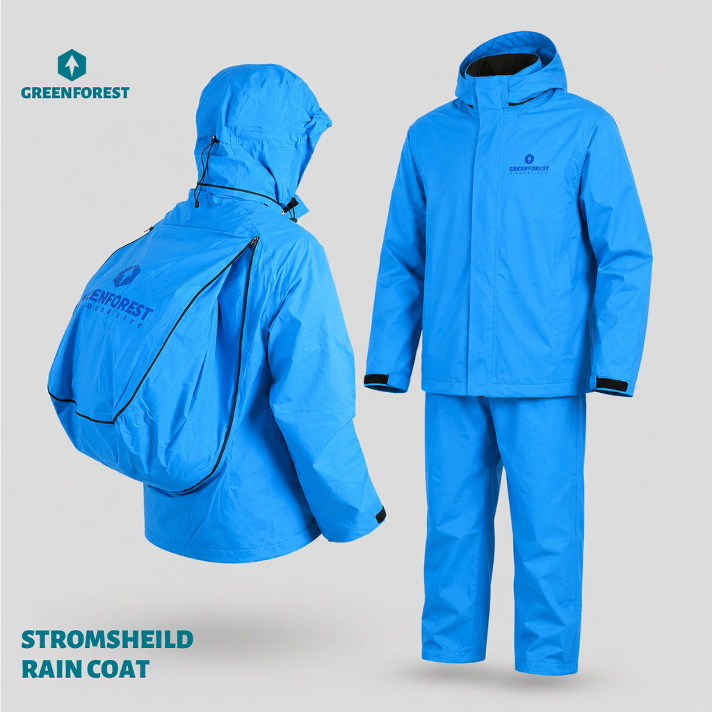 Greenforest Stormshield Raincoat Jas Hujan Setelan Jaket dan Celana