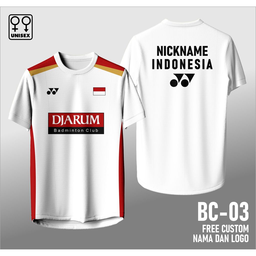 jersey badminton jersey bulu tangkis PB Djarum free custom nama BC-03