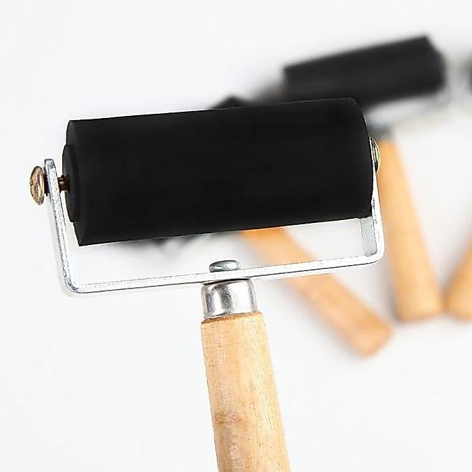 VELOVY Roller Karet Cetak Grafis Brayer Printmaking Alat Seni Kayu Alat Lukis Handcraft Praktis Awet