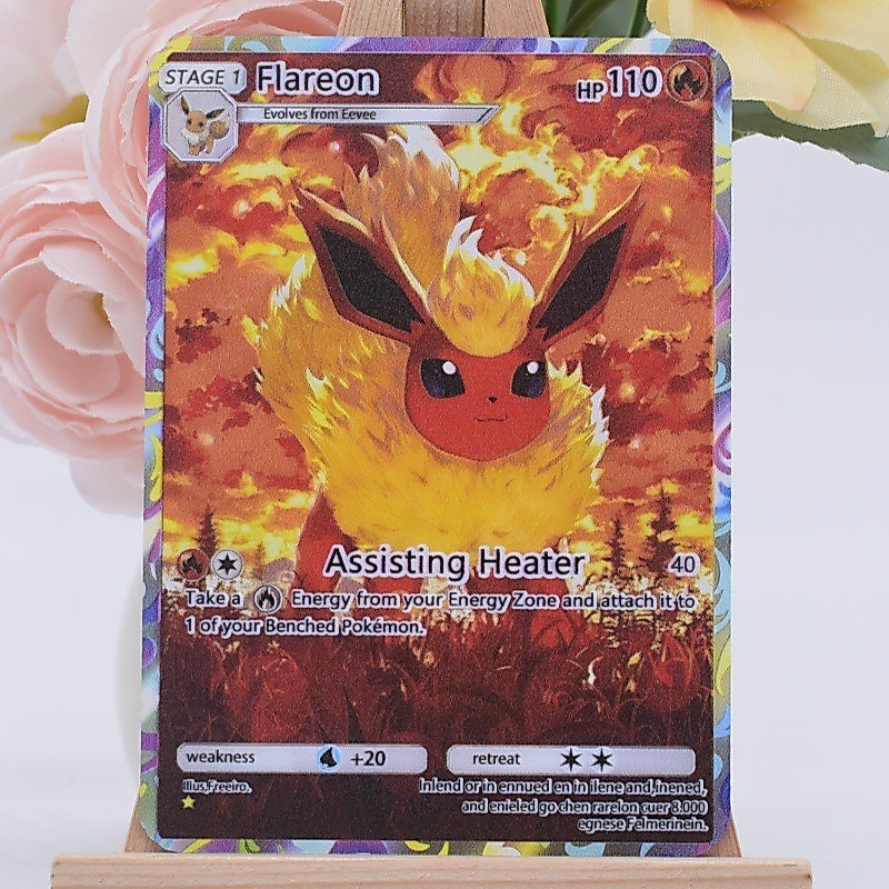 3PCS Eeveelutions Metal Pokemon Cards Letters Golden Charizard Shiny Iron Pokmon Vmax EX Game