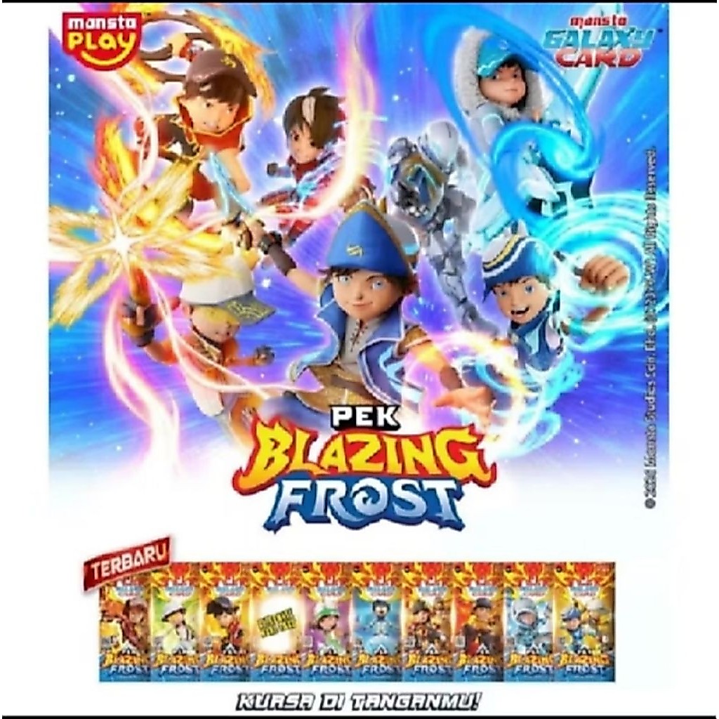 Boboiboy galaxy Card pek blazing frost 1set - mainan/card game