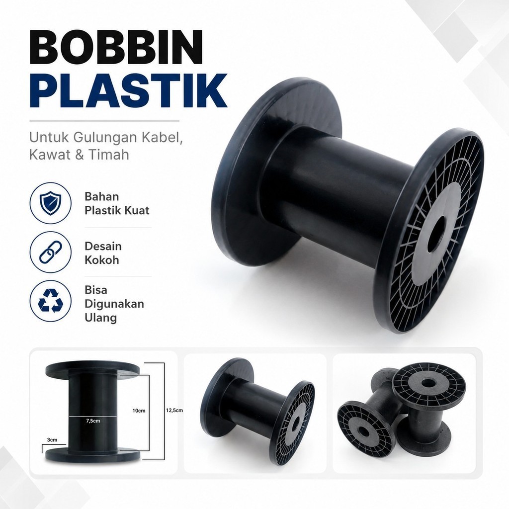 Bobin Rol Kawat Plastik Penggulung Kabel Roll Timah Klosan Tempat Gulungan Kabel Serbaguna