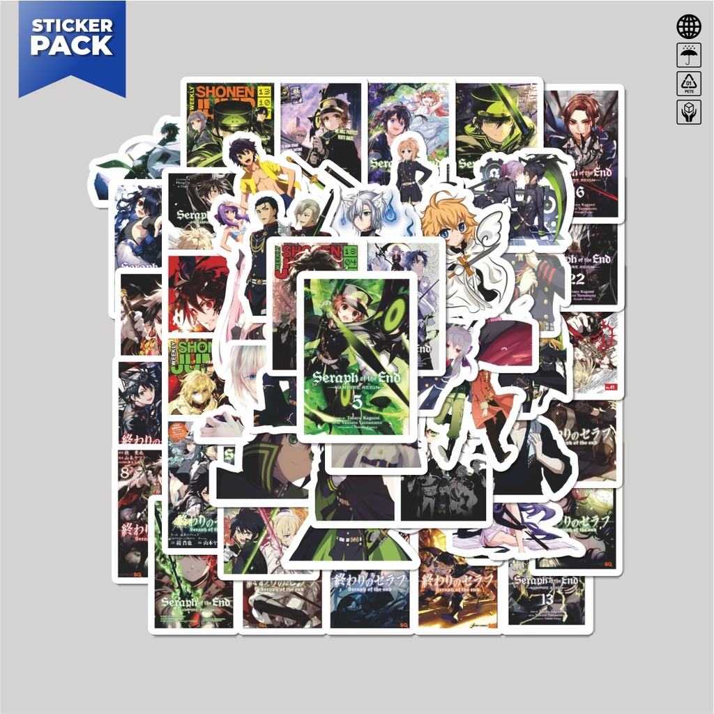 

[100PCS]Stiker Pack Stiker Anime Seraph of the End Char Mix 4 Aesthetic Vinyl Anti Air Dekorasi Sticker Laptop Buku Journal Koper Helm Casing HP Gitar Helm Skateboard