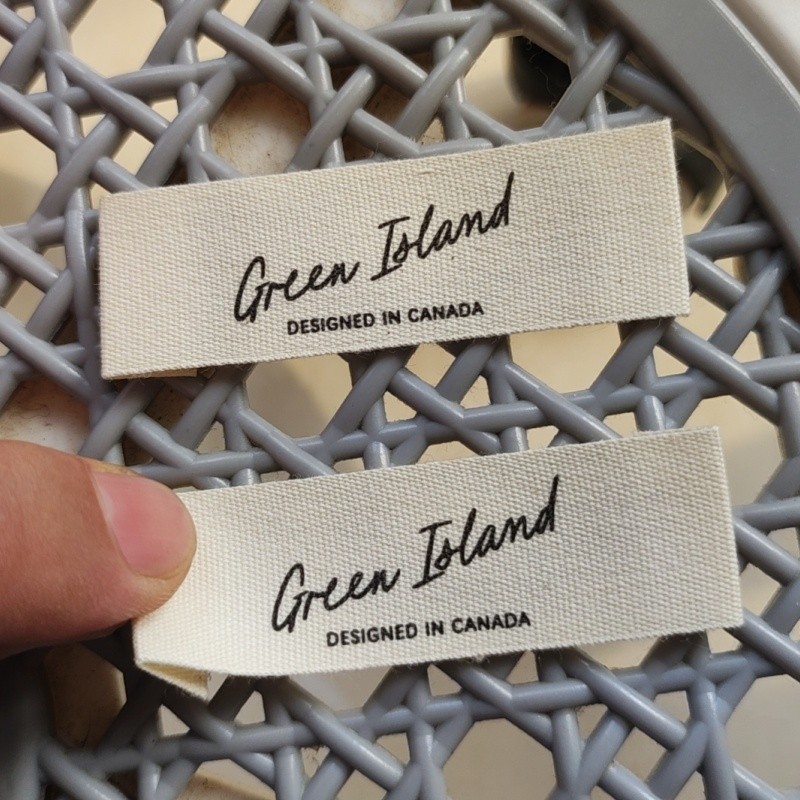 

500PCS Personalised English Cotton Label Custom End fold 2 * 6 cm Natural coton Print Labels