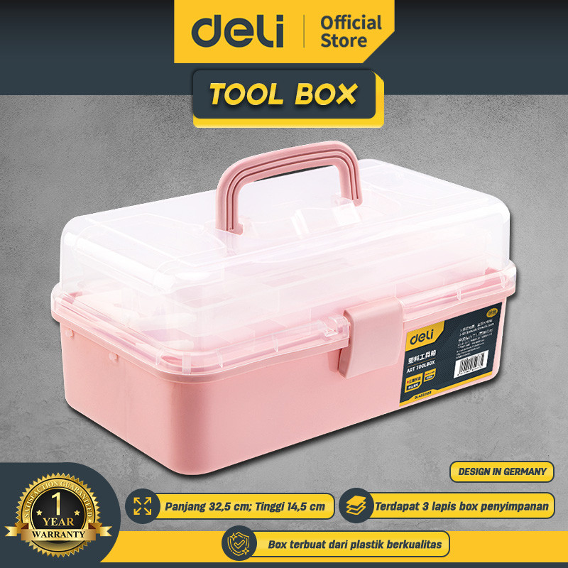 

Deli Art Toolbox / Kotak Perkakas Plastik 13" 2 Tingkat Kuat DL432013X