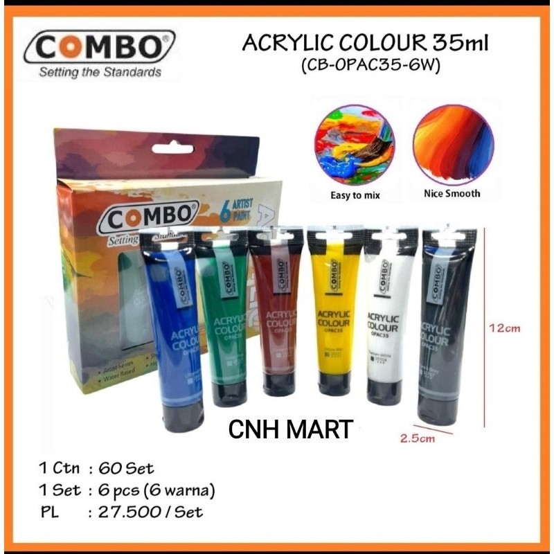 

Cat Acryilic 6 Color - Cat Arcylic 6 warna Set Isi 6 Tube 35 Ml Combo