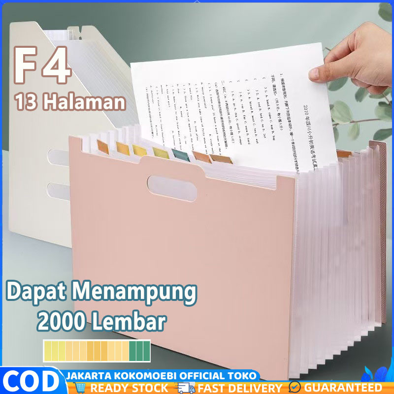 

Standing File F4 / File Folder Document Bag A4 / Tas Document File 13 Sekat Desktop File Organiser FREE STICKERS